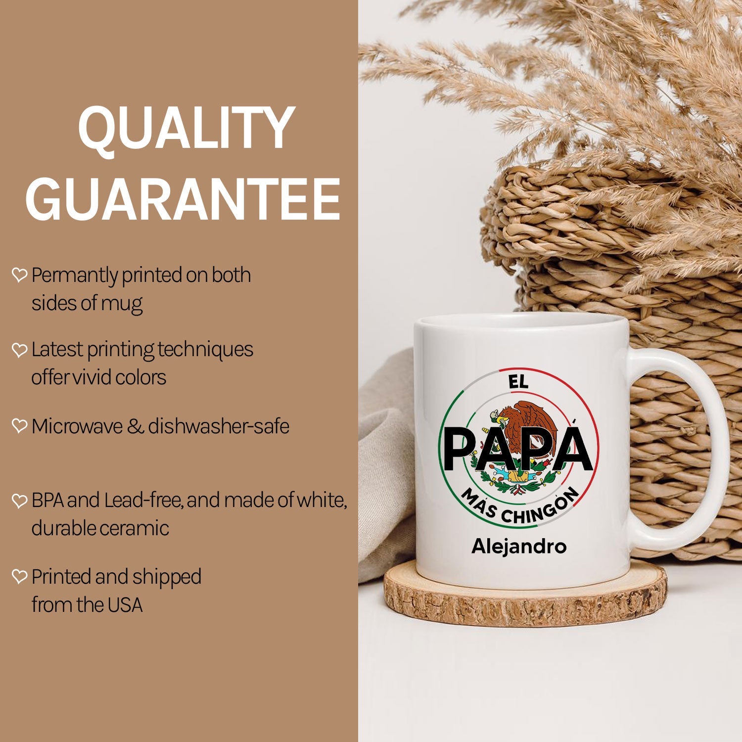 El Papa Mas Chingon - Personalized  gift For Mexican Dad - Custom Mug - MyMindfulGifts