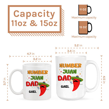 Number Juan Dad - Personalized  gift For Mexican Dad - Custom Mug - MyMindfulGifts