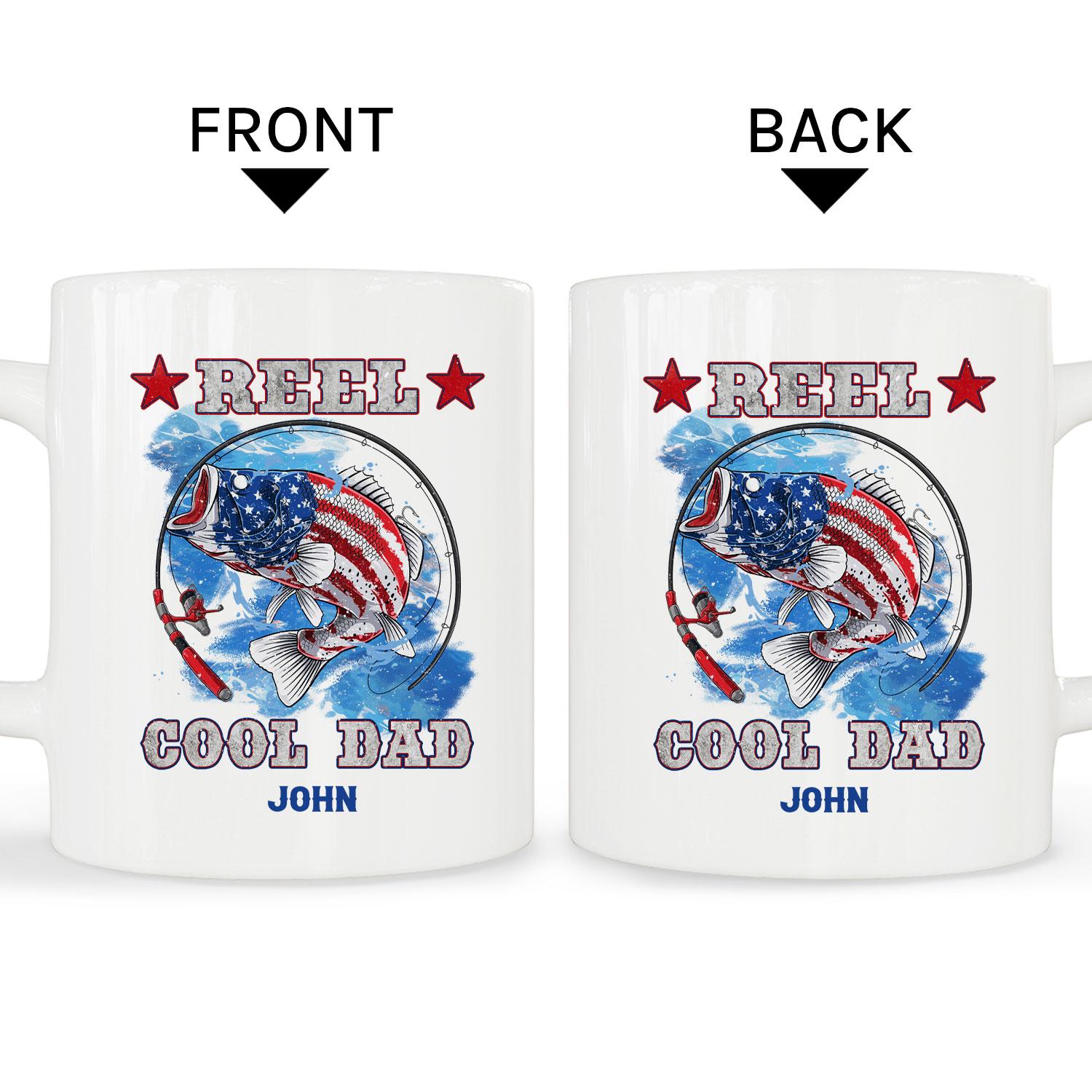 Reel Cool Dad - Personalized  gift For Fisherman Dad - Custom Mug - MyMindfulGifts