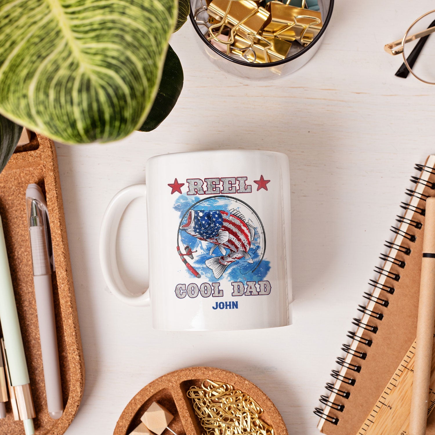 Reel Cool Dad - Personalized  gift For Fisherman Dad - Custom Mug - MyMindfulGifts