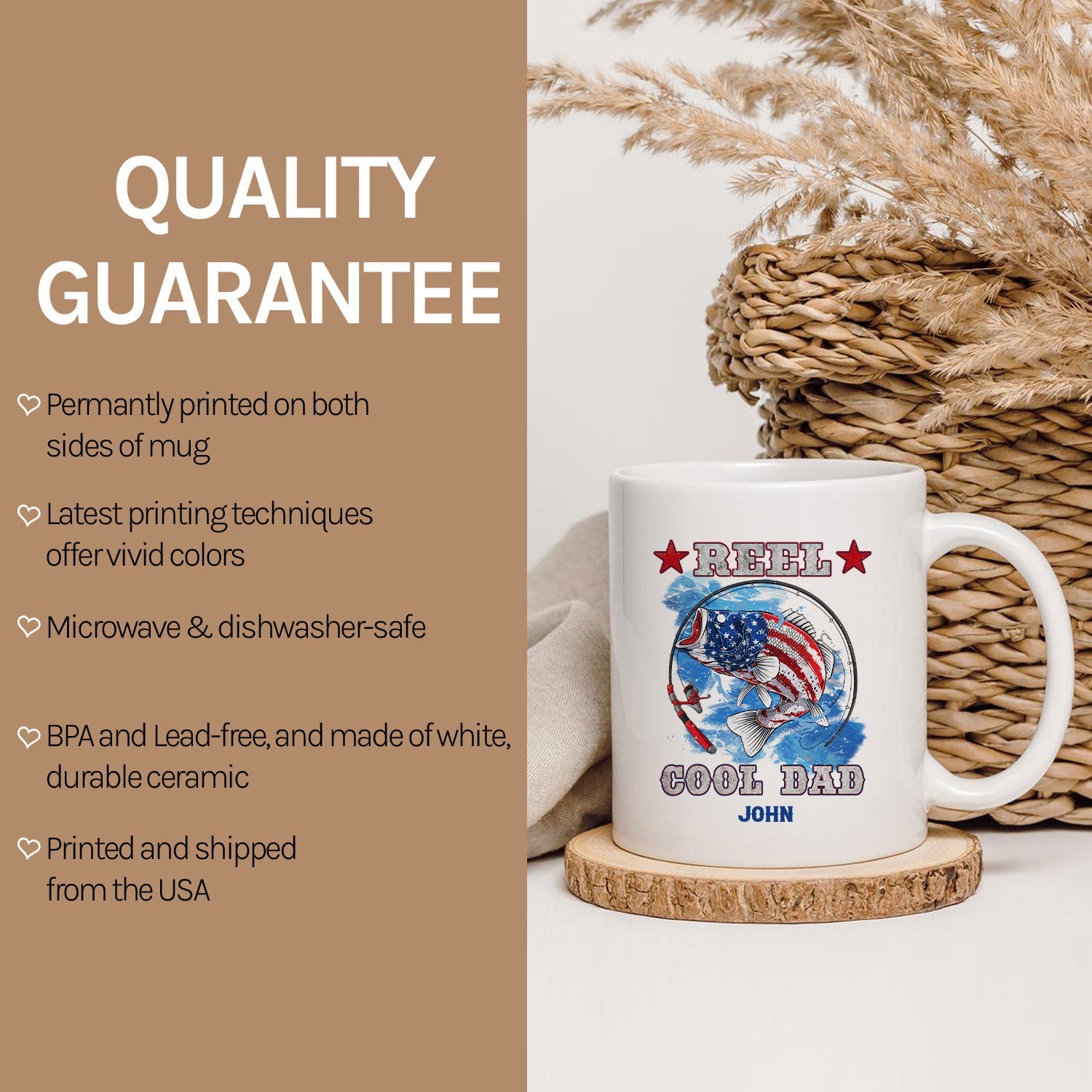 Reel Cool Dad - Personalized  gift For Fisherman Dad - Custom Mug - MyMindfulGifts