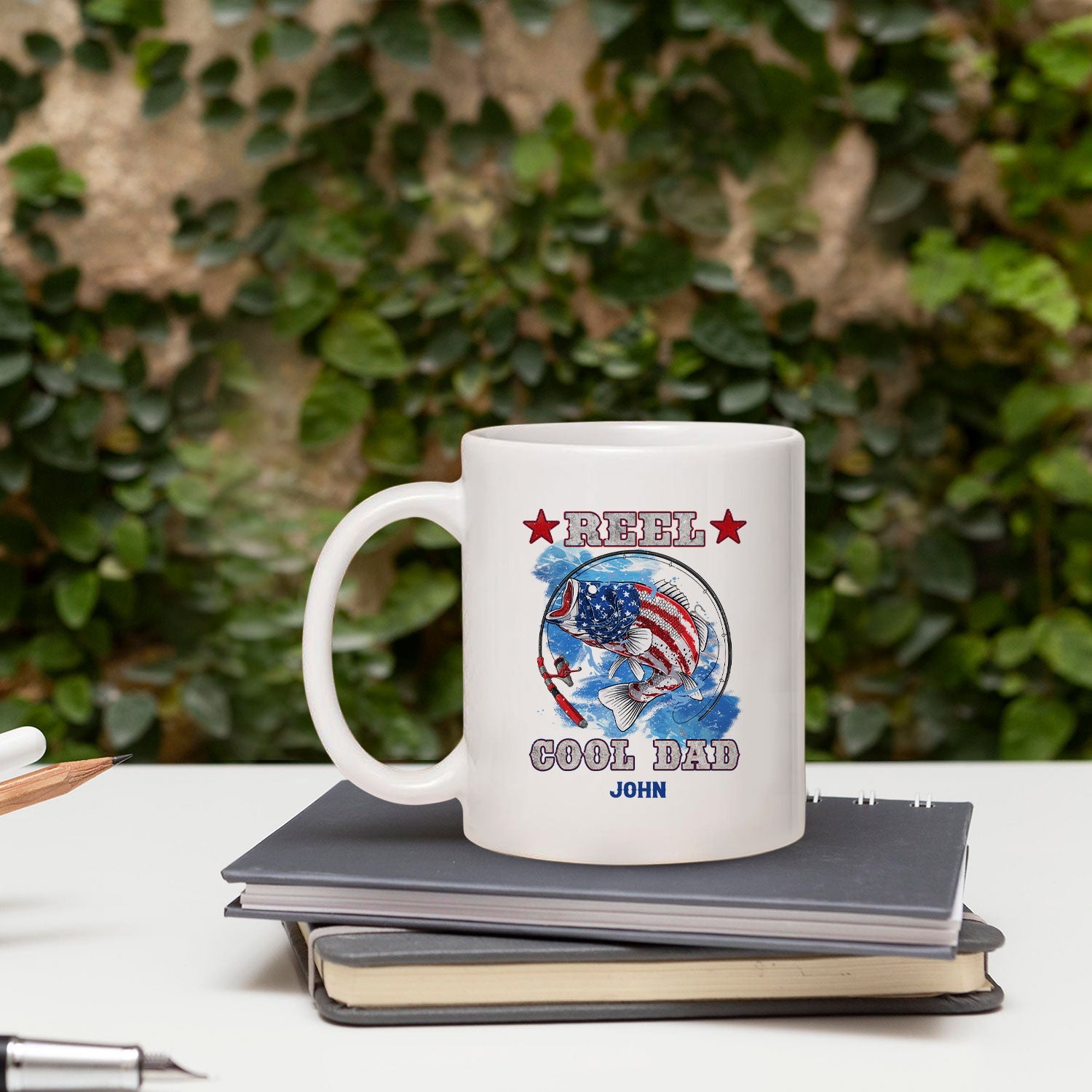 Reel Cool Dad - Personalized  gift For Fisherman Dad - Custom Mug - MyMindfulGifts