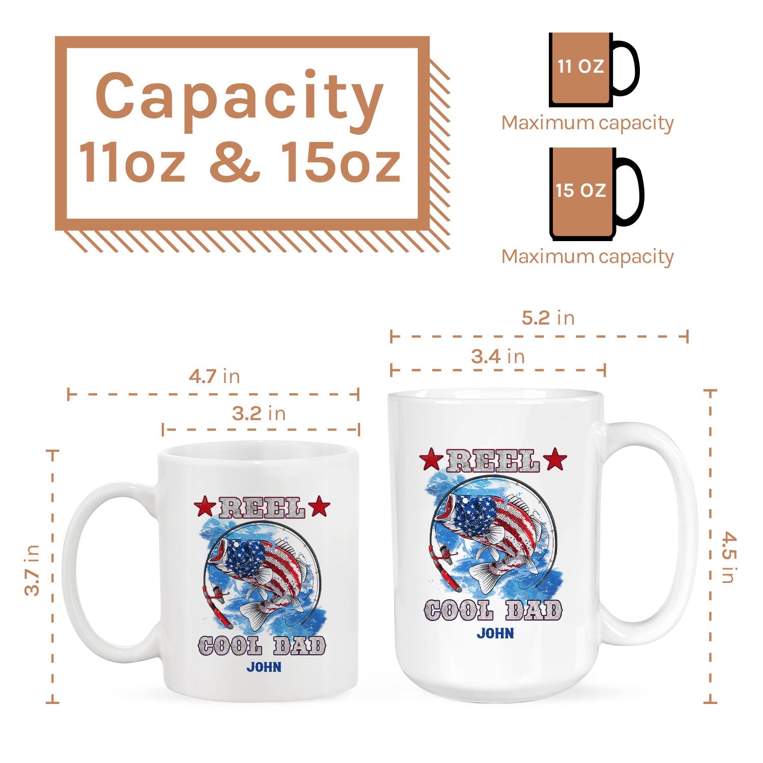 Reel Cool Dad - Personalized  gift For Fisherman Dad - Custom Mug - MyMindfulGifts
