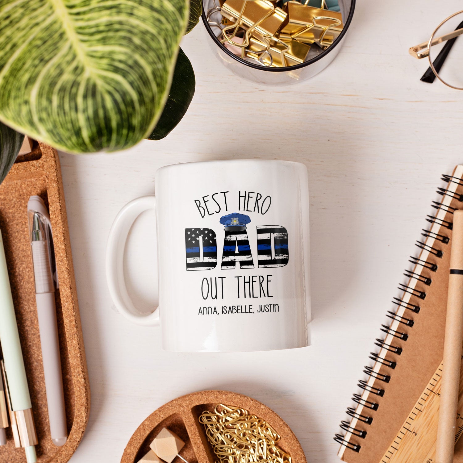 Best Hero Dad Out There - Personalized  gift For Police Officer Dad - Custom Mug - MyMindfulGifts