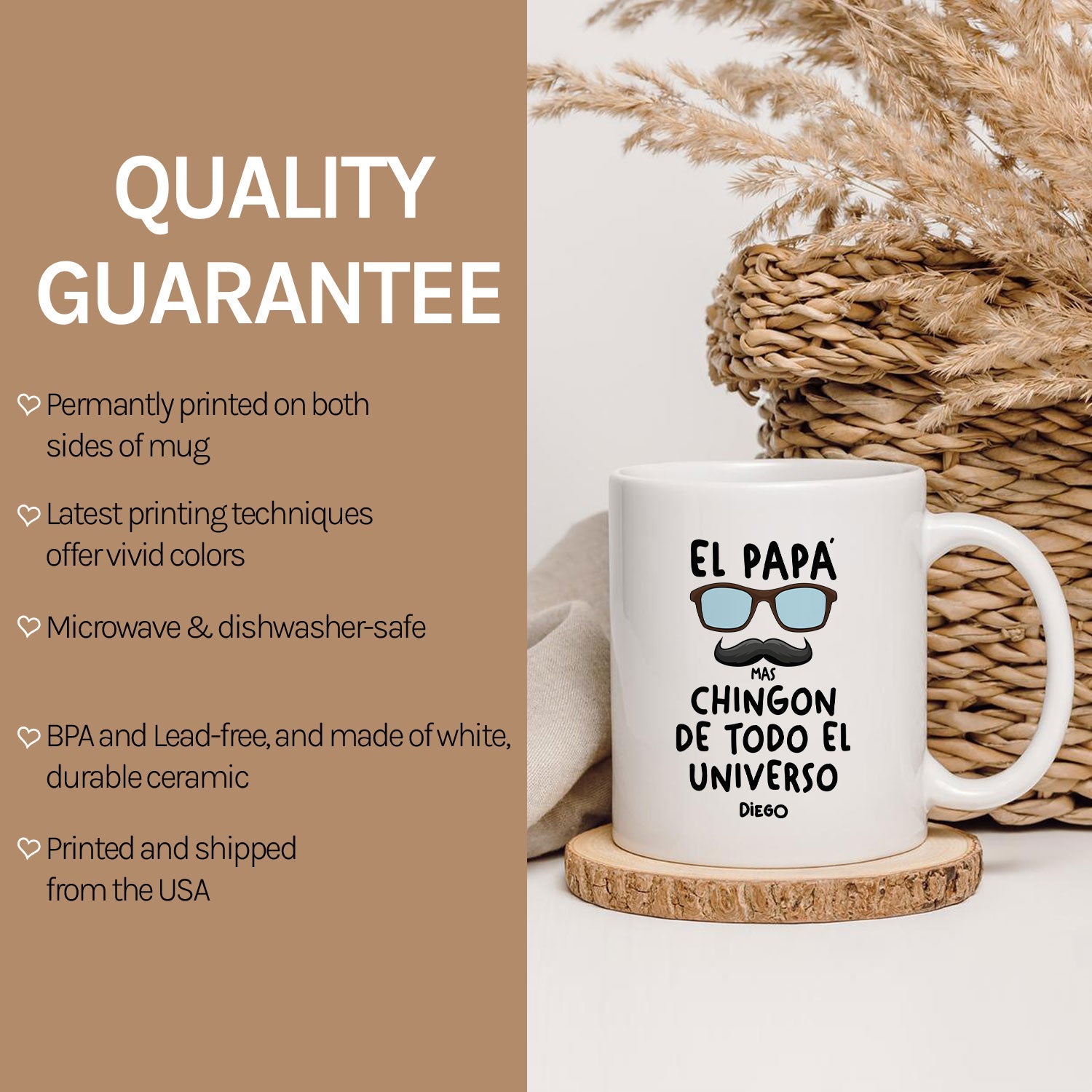 El Papá Mas Chingon De Todo El Universo - Personalized  gift For Mexican Dad - Custom Mug - MyMindfulGifts