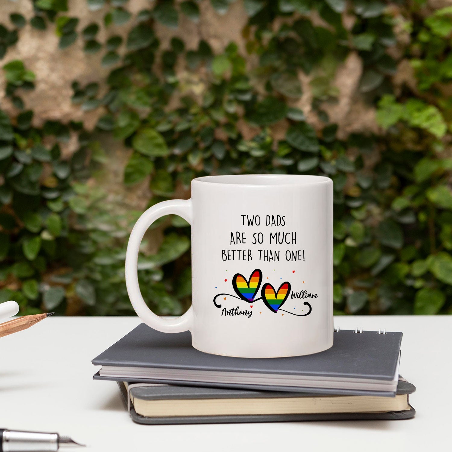 Two Dads Are So Much Better Than One - Personalized  gift For Gay Dad - Custom Mug - MyMindfulGifts