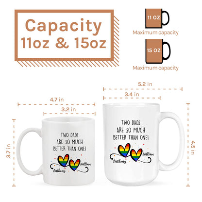 Two Dads Are So Much Better Than One - Personalized  gift For Gay Dad - Custom Mug - MyMindfulGifts