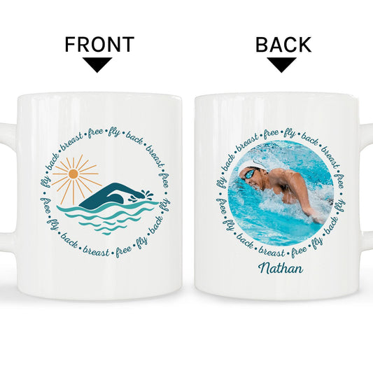 Fly Back Breast Free - Personalized  gift For Swimmer - Custom Mug - MyMindfulGifts