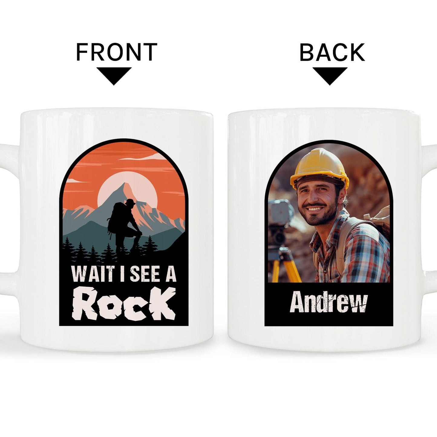 Wait I See A Rock - Personalized  gift For Geologist - Custom Mug - MyMindfulGifts