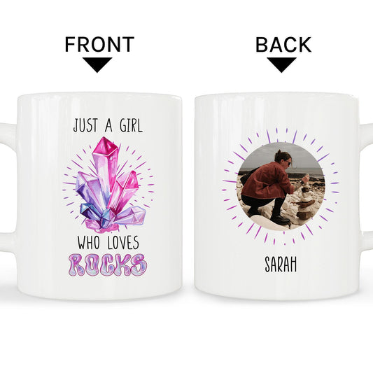 Just A Girl Who Loves Rock - Personalized  gift For Geologist - Custom Mug - MyMindfulGifts