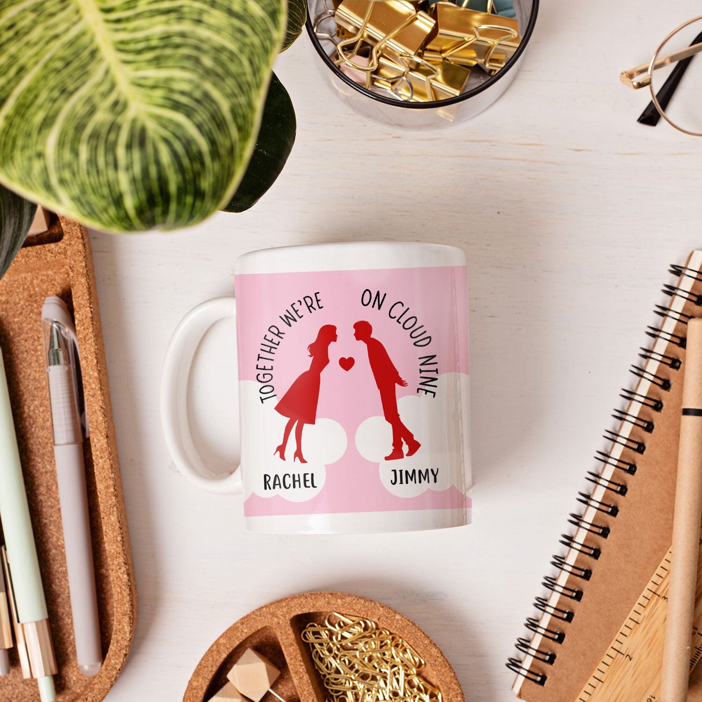 Together We're On Cloud Nine - Personalized Anniversary, Valentine's Day, Birthday or Christmas gift For Him or Her - Custom Mug - MyMindfulGifts