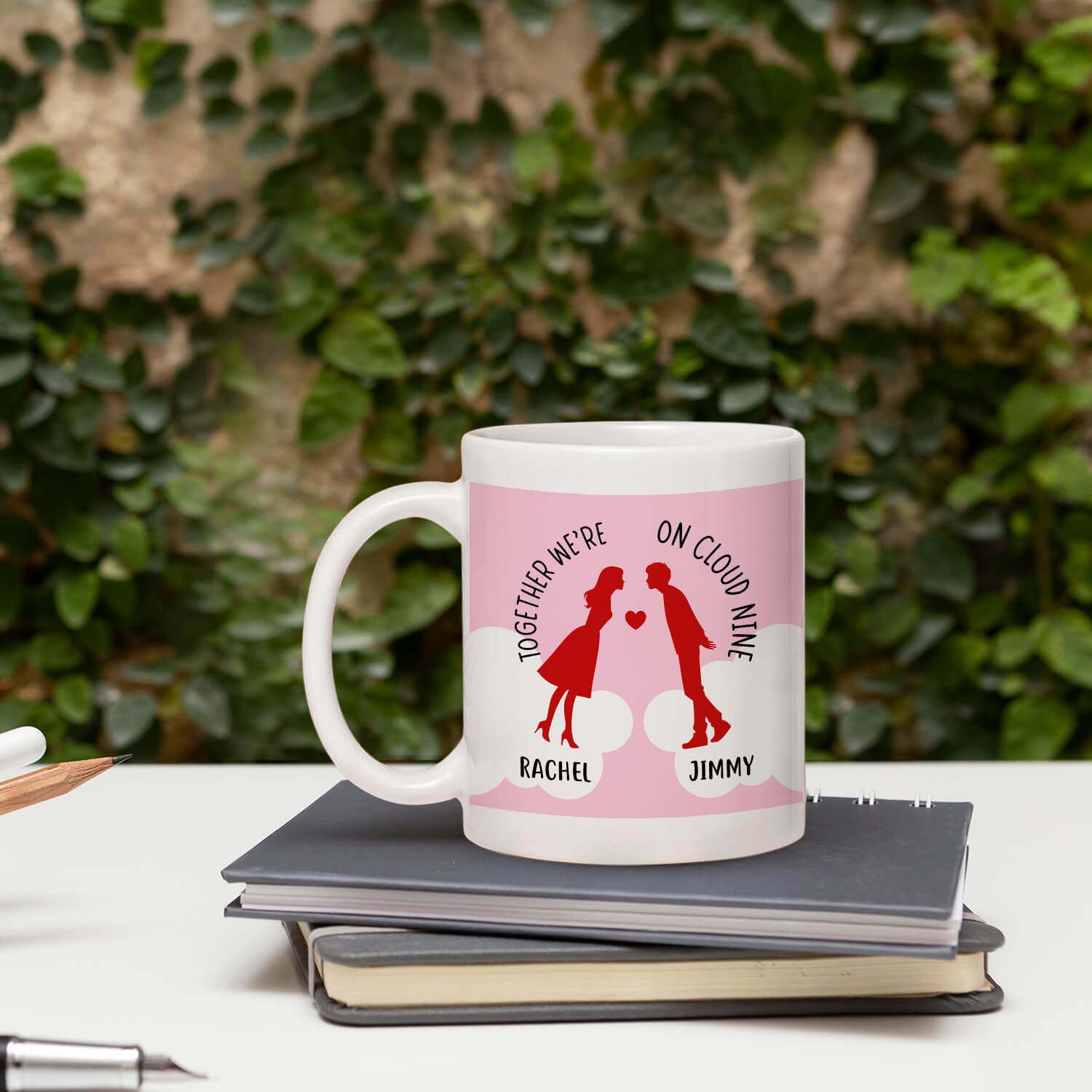 Together We're On Cloud Nine - Personalized Anniversary, Valentine's Day, Birthday or Christmas gift For Him or Her - Custom Mug - MyMindfulGifts