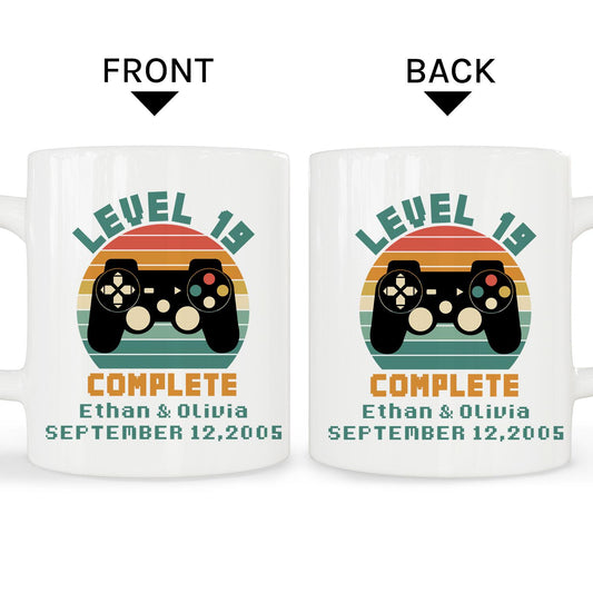 Level 19 Complete Gaming - Personalized 19 Year Anniversary gift For Husband or Wife - Custom Mug - MyMindfulGifts