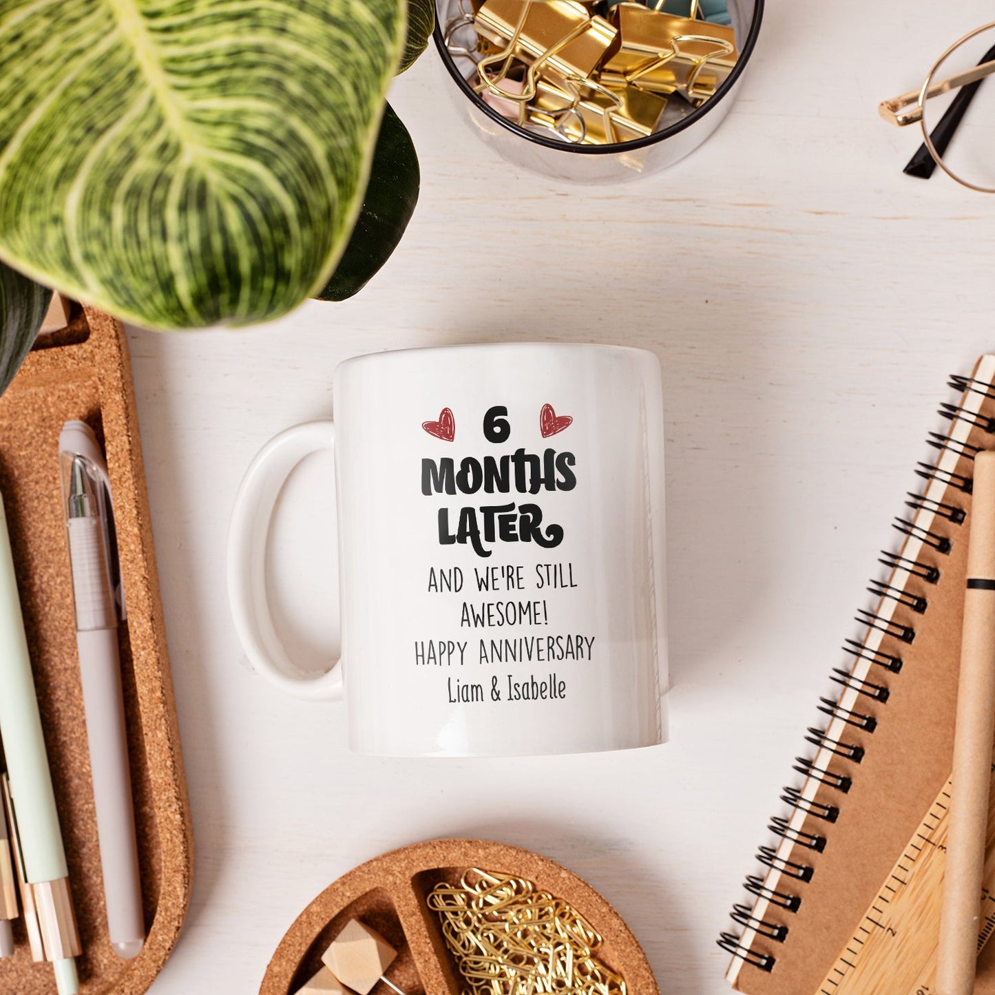 6 Months Later And We're Still Awesome - Personalized 6 Month Anniversary gift For Him or Her - Custom Mug - MyMindfulGifts