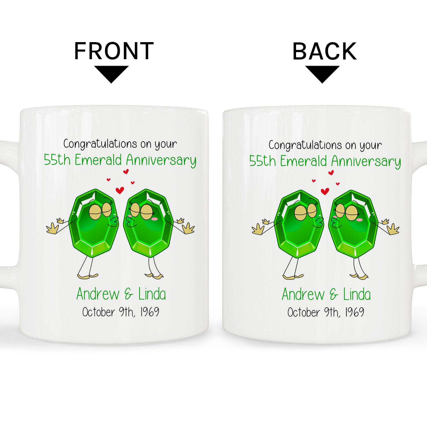 55th Emerald Anniversary - Personalized 55 Year Anniversary gift For Parents - Custom Mug - MyMindfulGifts