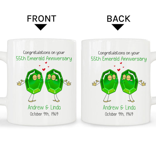 55th Emerald Anniversary - Personalized 55 Year Anniversary gift For Parents - Custom Mug - MyMindfulGifts
