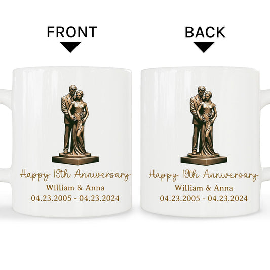 Happy 19th Anniversary - Personalized 19 Year Anniversary gift For Husband or Wife - Custom Mug - MyMindfulGifts