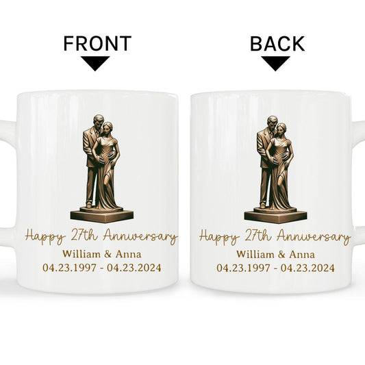 Happy 27th Anniversary - Personalized 27 Year Anniversary gift For Parents - Custom Mug - MyMindfulGifts