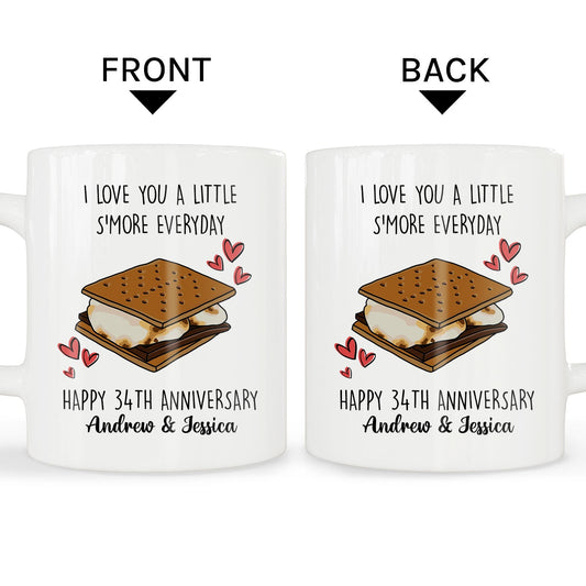 I Love You A Little S'more Everyday - Personalized 34 Year Anniversary gift For Parents, Husband or Wife - Custom Mug - MyMindfulGifts