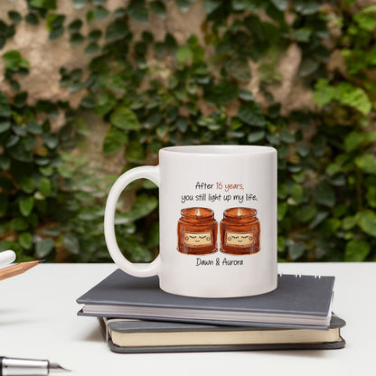 You Still Light Up My Life - Personalized 16 Year Anniversary gift For Husband or Wife - Custom Mug - MyMindfulGifts