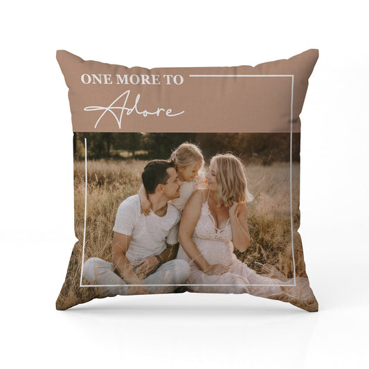 One More To Adore - Personalized Pregnancy Annoucnement gift For Family - Custom Pillow - MyMindfulGifts