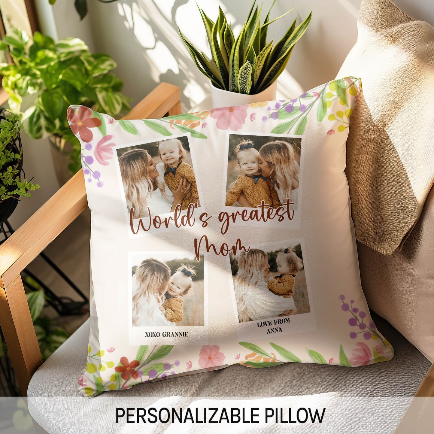 World's Greatest Mom - Personalized Mother's Day, Birthday, Valentine's Day or Christmas gift For Mom - Custom Pillow - MyMindfulGifts