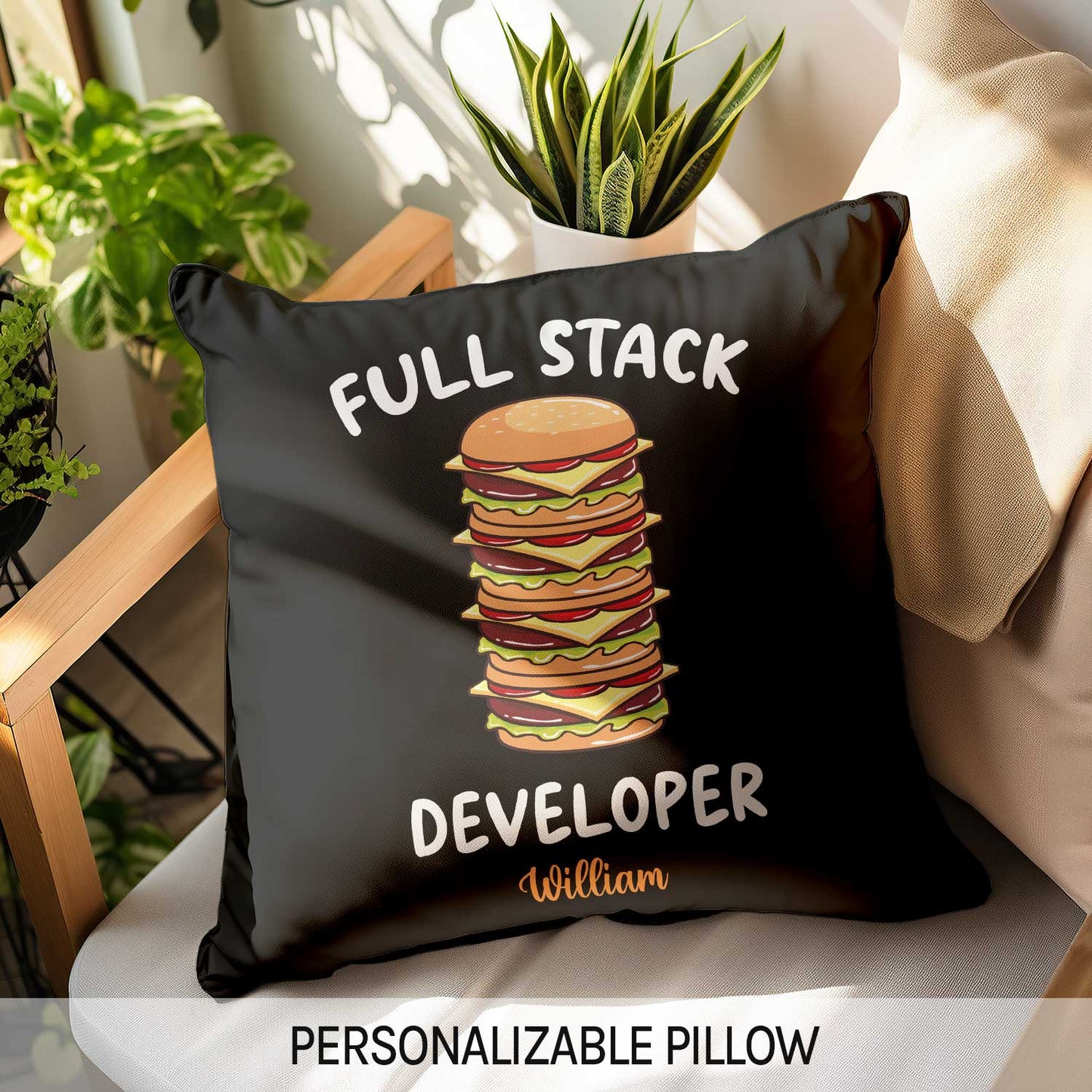 Full Stack Developer - Personalized  gift For Software Engineer - Custom Pillow - MyMindfulGifts