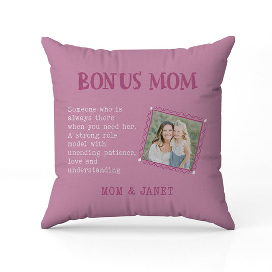 Bonus Mom Definition - Personalized  gift For Bonus Mom - Custom Pillow - MyMindfulGifts