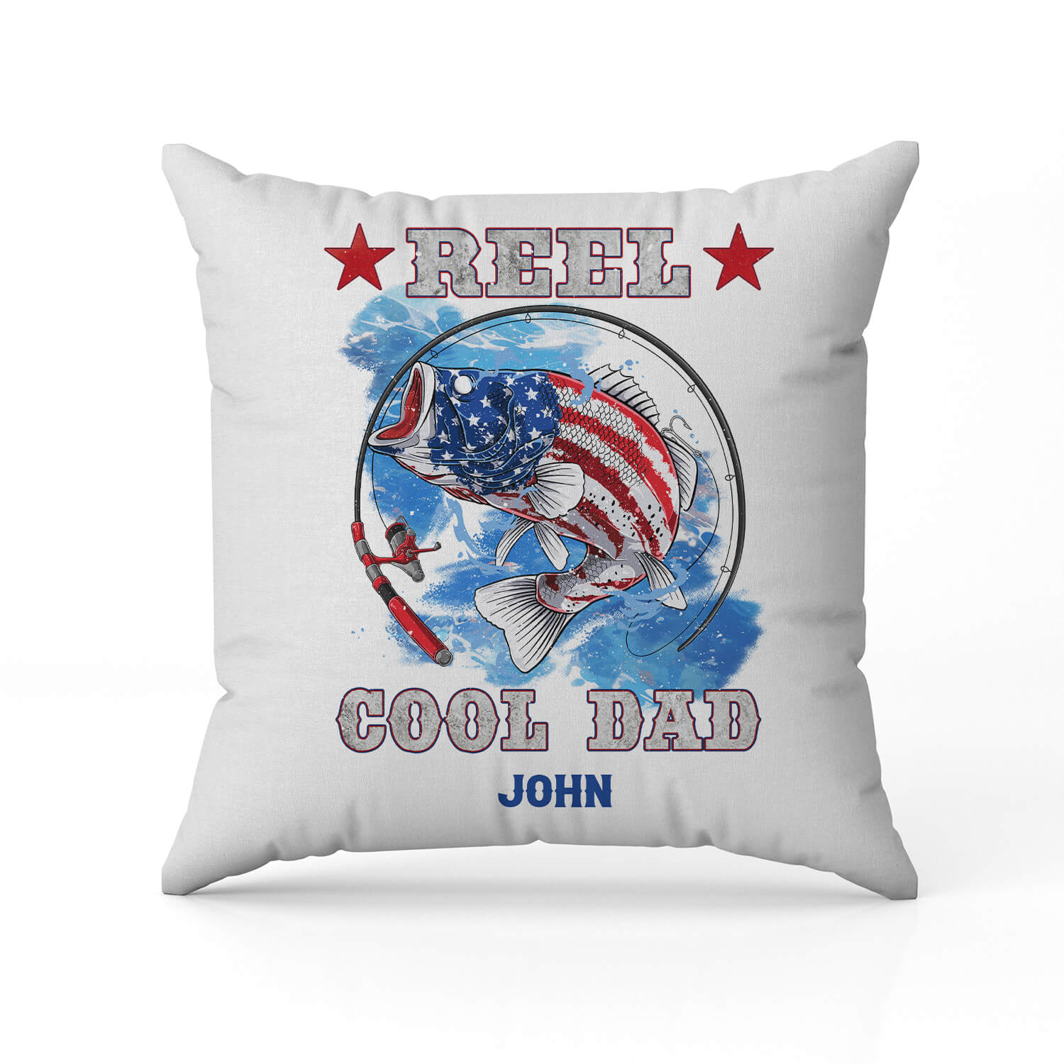 Reel Cool Dad - Personalized  gift For Fisherman Dad - Custom Pillow - MyMindfulGifts