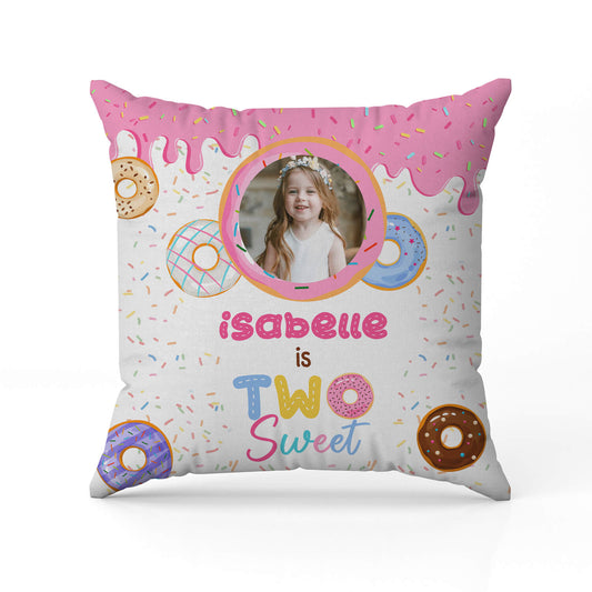 Two Sweet - Personalized 2nd Birthday gift For 2 Year Old Girl - Custom Pillow - MyMindfulGifts