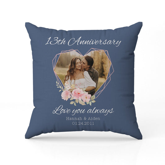 13th Anniversary - Personalized 13 Year Anniversary gift For Husband or Wife - Custom Pillow - MyMindfulGifts