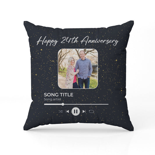 Happy 24th Anniversary Star Map - Personalized 24 Year Anniversary gift For Parents - Custom Pillow - MyMindfulGifts