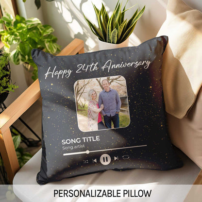 Happy 24th Anniversary Star Map - Personalized 24 Year Anniversary gift For Parents - Custom Pillow - MyMindfulGifts