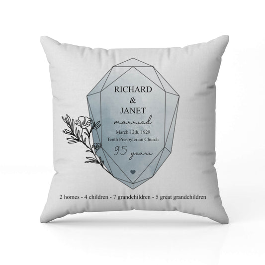 95 Years - Personalized 95 Year Anniversary gift For Parents or Grandparents - Custom Pillow - MyMindfulGifts