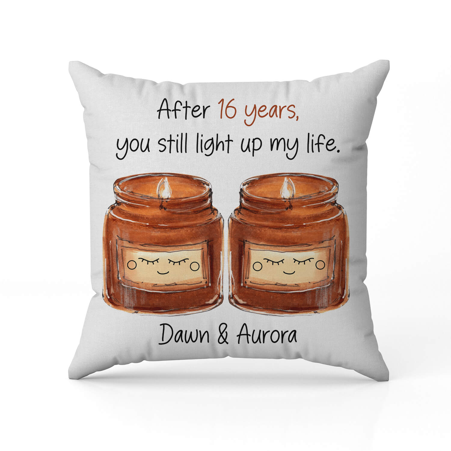 You Still Light Up My Life - Personalized 16 Year Anniversary gift For Husband or Wife - Custom Pillow - MyMindfulGifts