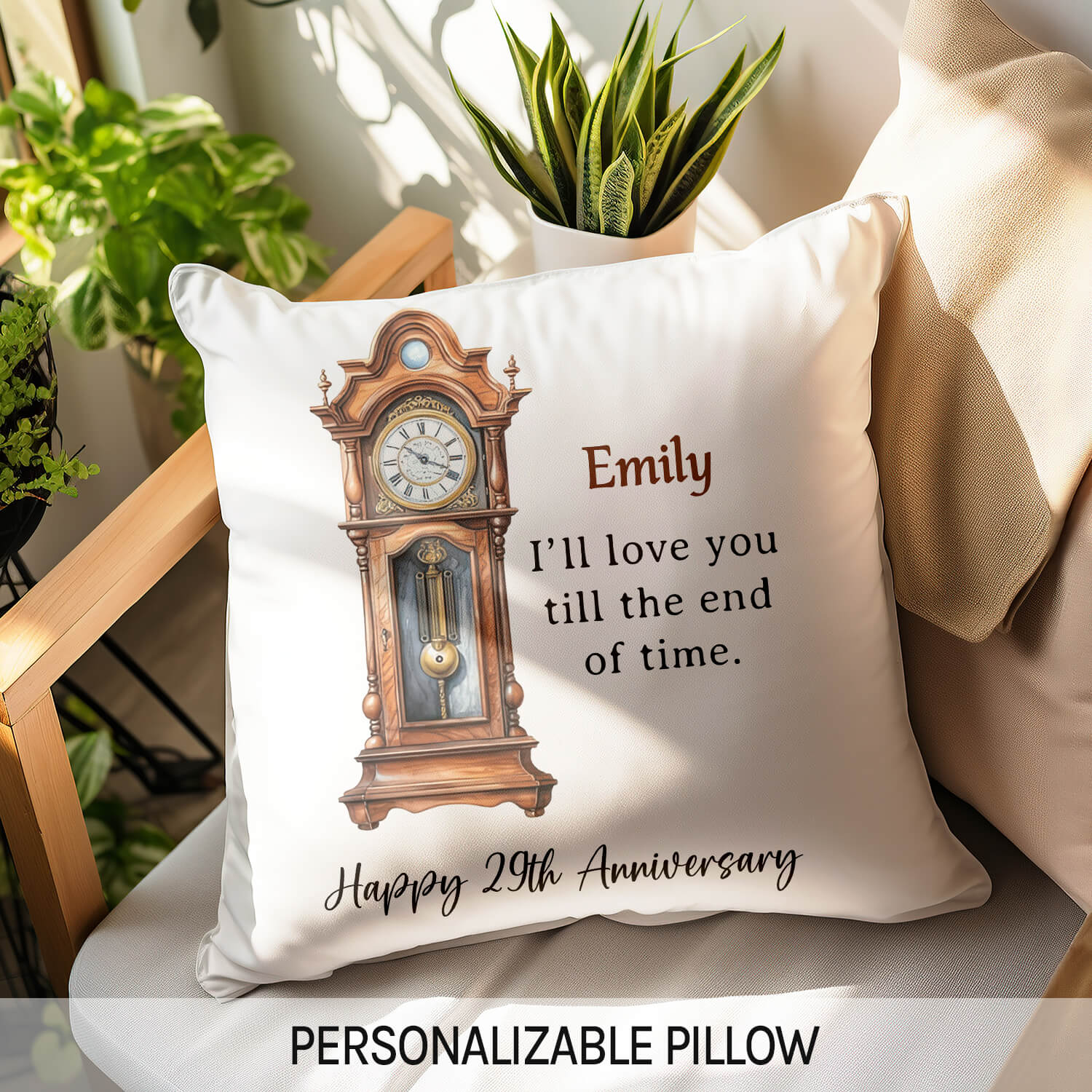 I'll Love You Till The End Of Time - Personalized 27 Year Anniversary gift For Husband or Wife - Custom Pillow - MyMindfulGifts