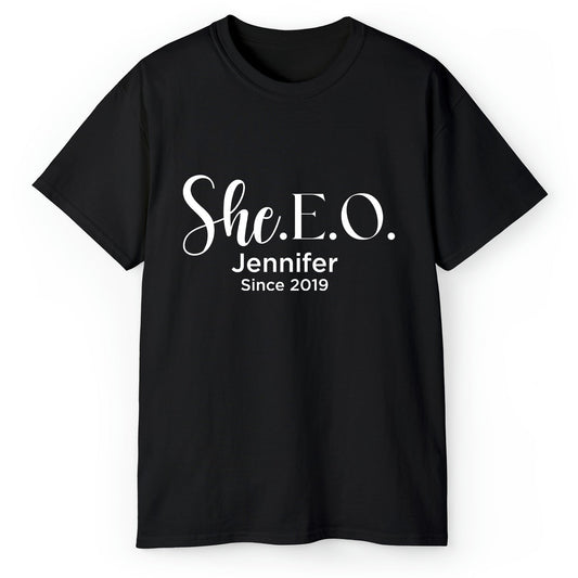 She.E.O - Personalized Birthday or Christmas gift For Startup Founder - Custom Tshirt - MyMindfulGifts