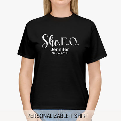 She.E.O - Personalized Birthday or Christmas gift For Startup Founder - Custom Tshirt - MyMindfulGifts