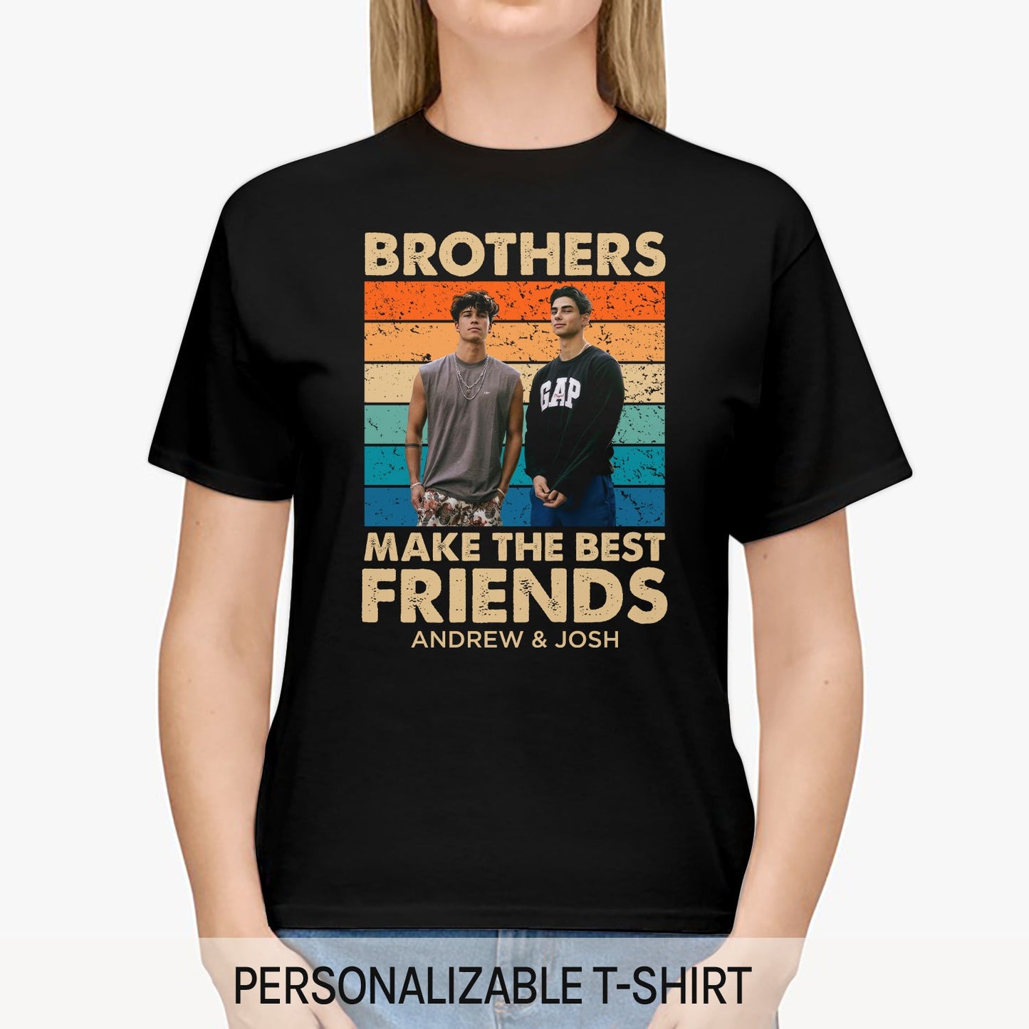 Brothers Make The Best Friends - Personalized Birthday or Christmas gift For Brother - Custom Tshirt - MyMindfulGifts