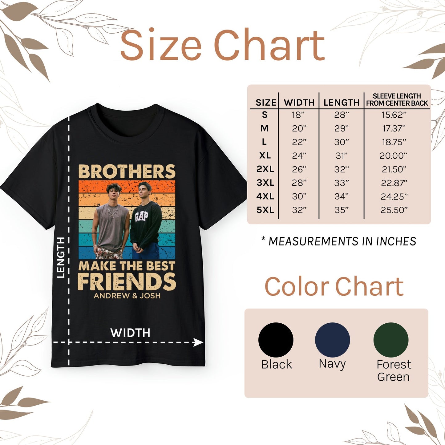 Brothers Make The Best Friends - Personalized Birthday or Christmas gift For Brother - Custom Tshirt - MyMindfulGifts