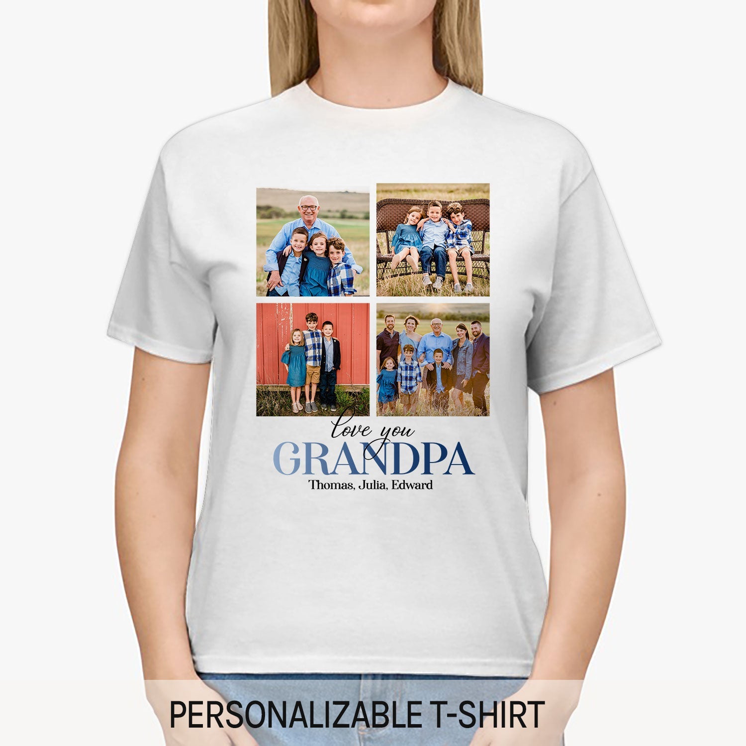 Love You Grandpa - Personalized Father's Day, Birthday, Valentine's Day or Christmas gift For Grandpa - Custom Tshirt - MyMindfulGifts