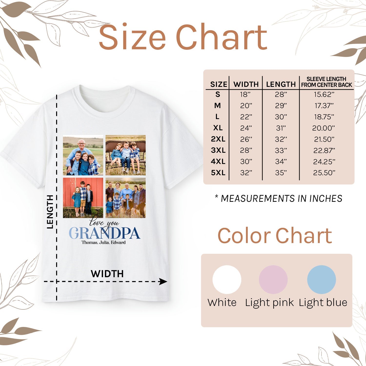 Love You Grandpa - Personalized Father's Day, Birthday, Valentine's Day or Christmas gift For Grandpa - Custom Tshirt - MyMindfulGifts
