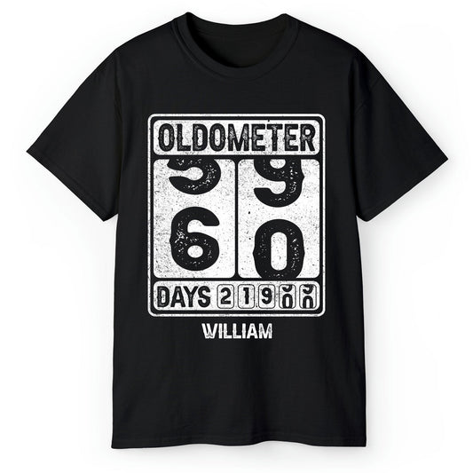 Oldometer - Personalized 60th Birthday gift For 60 Year Old - Custom Tshirt - MyMindfulGifts