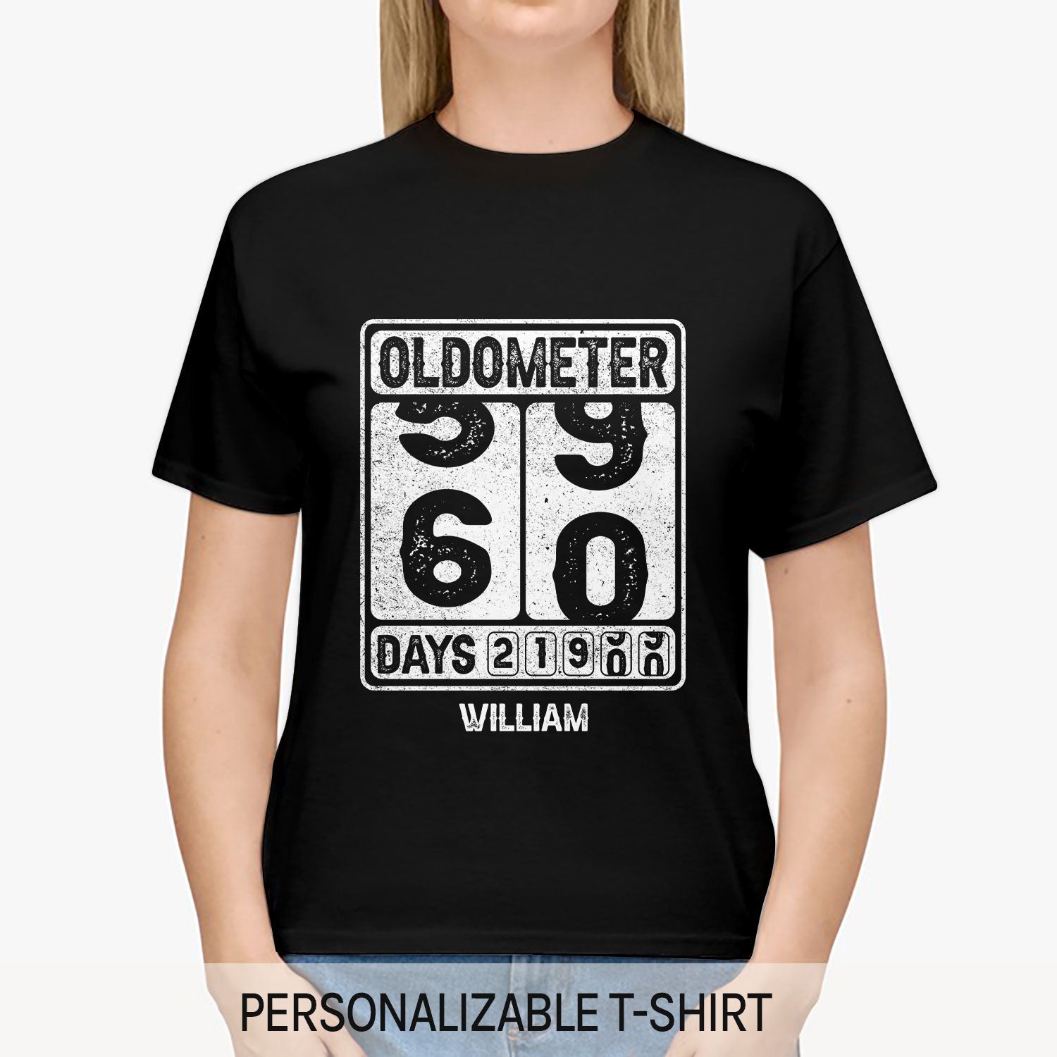 Oldometer - Personalized 60th Birthday gift For 60 Year Old - Custom Tshirt - MyMindfulGifts