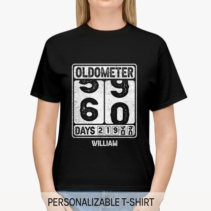 Oldometer - Personalized 60th Birthday gift For 60 Year Old - Custom Tshirt - MyMindfulGifts