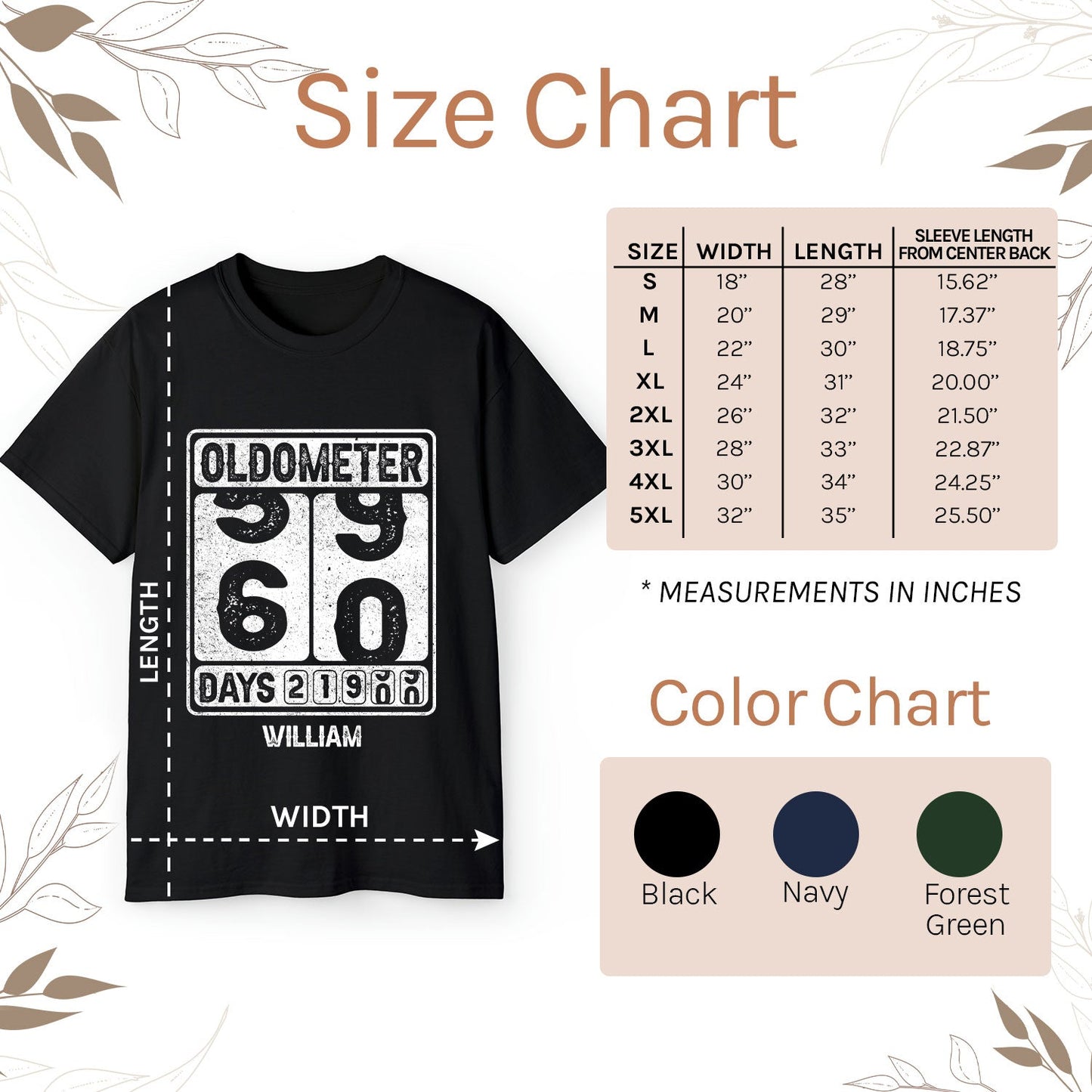 Oldometer - Personalized 60th Birthday gift For 60 Year Old - Custom Tshirt - MyMindfulGifts