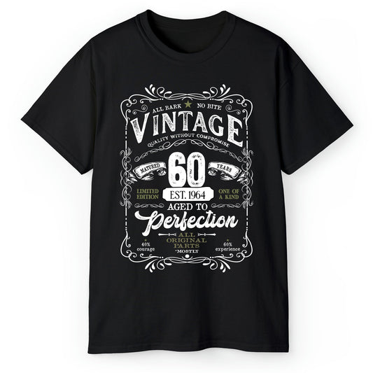Vintage Aged To Perfection - Personalized 60th Birthday gift For 60 Year Old Men - Custom Tshirt - MyMindfulGifts