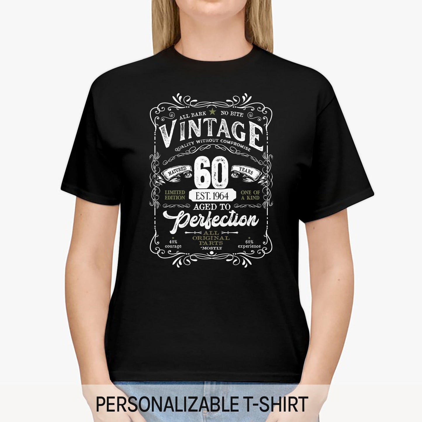 Vintage Aged To Perfection - Personalized 60th Birthday gift For 60 Year Old Men - Custom Tshirt - MyMindfulGifts