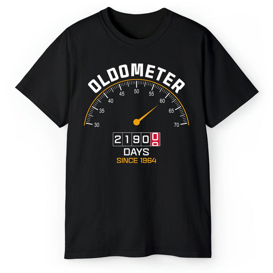 Oldometer - Personalized 60th Birthday gift For 60 Year Old - Custom Tshirt - MyMindfulGifts