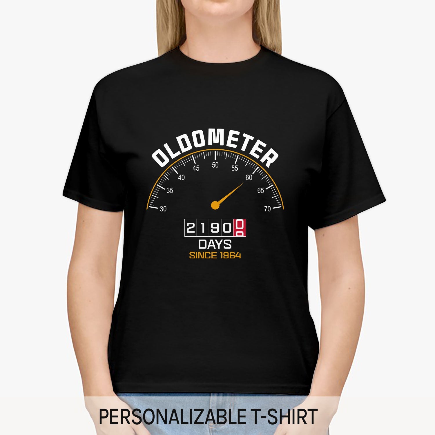 Oldometer - Personalized 60th Birthday gift For 60 Year Old - Custom Tshirt - MyMindfulGifts